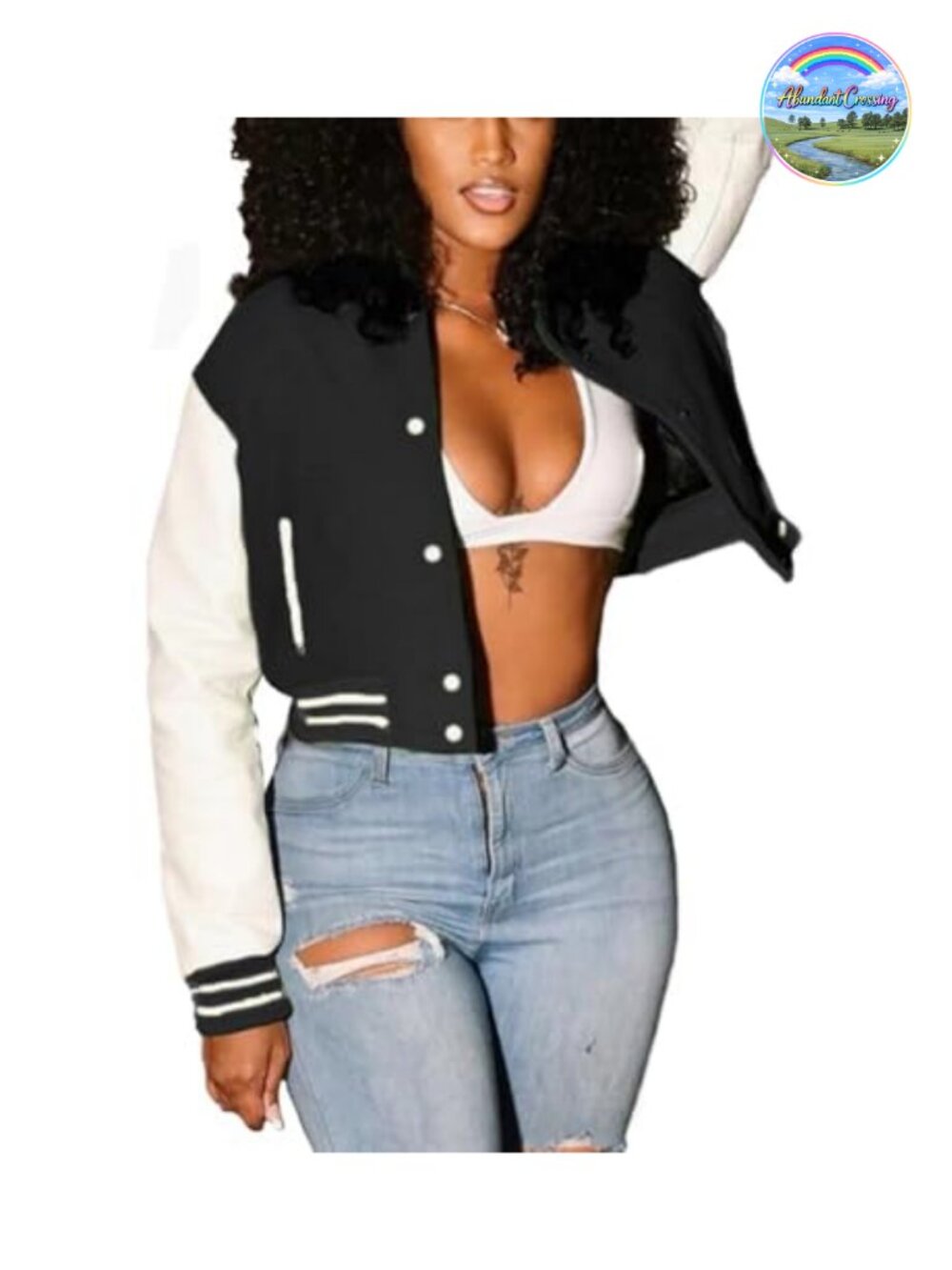 Cropped Bomber Jacket Slim Fit Baseball Varsity Lightweight Polyester